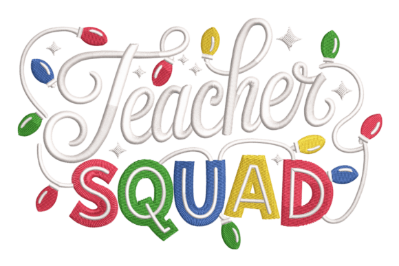 A Festive Teacher Squad Christmas Lights Embroidery Review