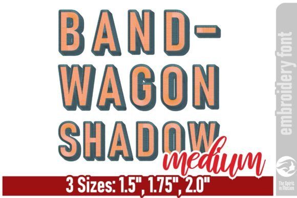 Bandwagon Shadow Embroidery Font - M: A Designer Review
