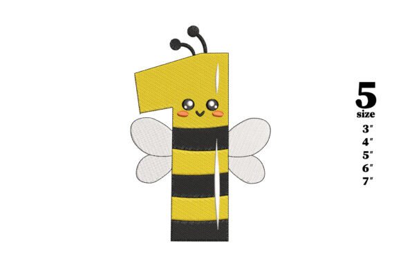 Bee in the Shape of the Number 1 Embroidery Review