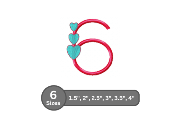 Candy Heart Number -6: A Sweet, Playful Font for Embroidered Projects