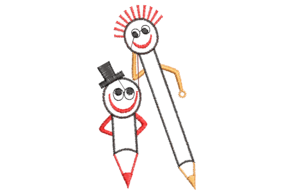 Reviewing the Cute Pencil and Compass Embroidery Design