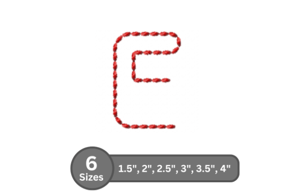 Soft Cord Alphabet -E: The Cozy Fill Stitch Font