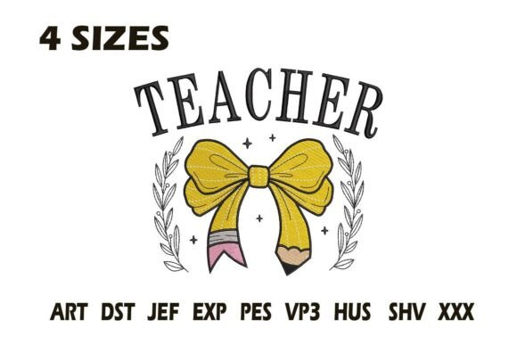 Teacher Pencil Bow: A Fair-Friendly Embroidery File